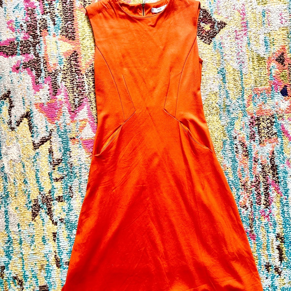 Sleeveless Orange MANGO Dress